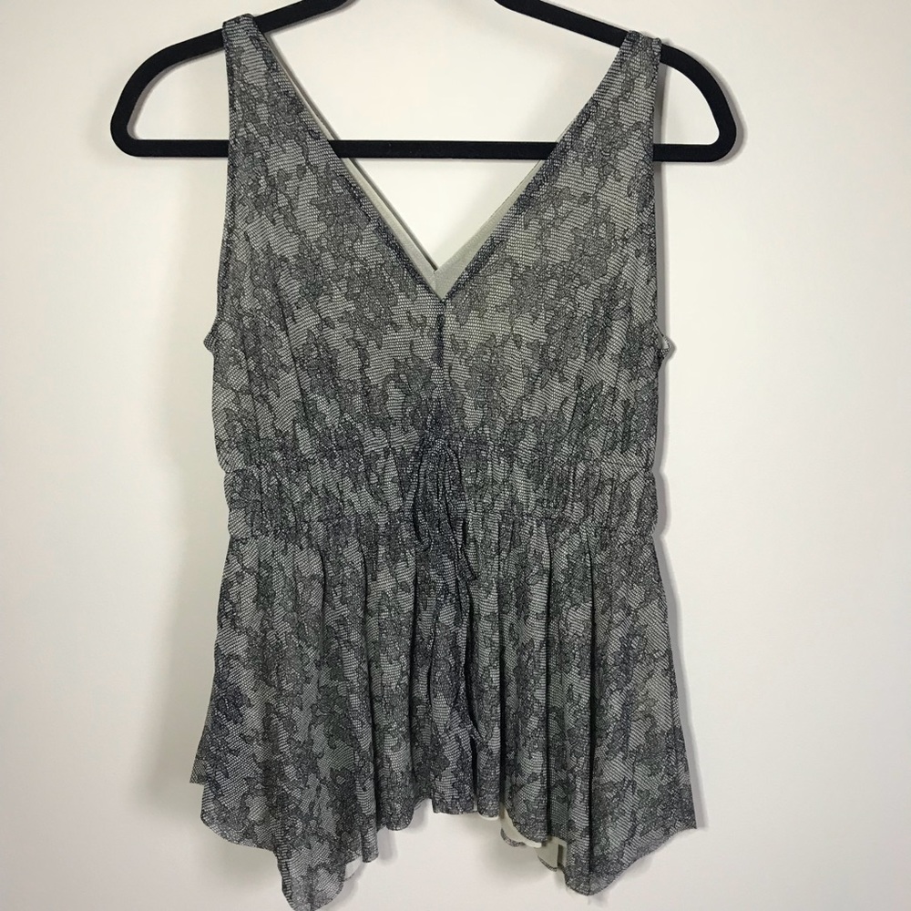 Michael Kors Lace Print Asymmetrical Top Size PS